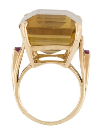 Ring 18K 36.78ct Citrine & Ruby Cocktail Ring
