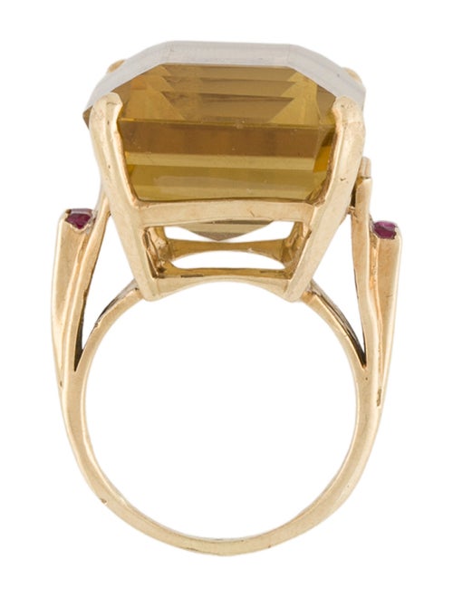 Ring 18K 36.78ct Citrine & Ruby Cocktail Ring
