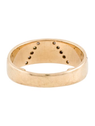 Ring 14K Diamond Carved Floral Band