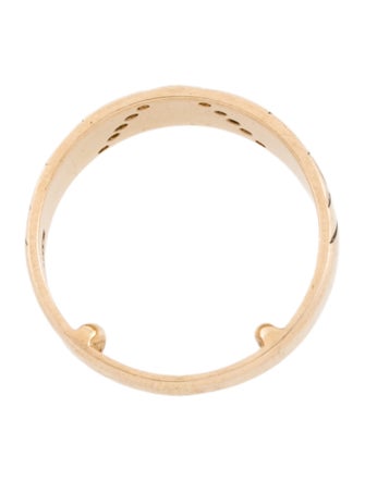 Ring 14K Diamond Carved Floral Band