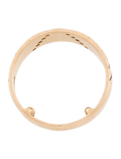 Ring 14K Diamond Carved Floral Band