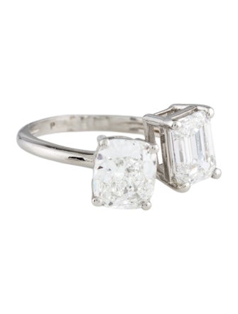 Ring Platinum 3.11ctw Lab-Grown Diamond Toi et Moi Engagement Ring