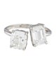 Ring Platinum 3.11ctw Lab-Grown Diamond Toi et Moi Engagement Ring