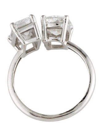 Ring Platinum 3.11ctw Lab-Grown Diamond Toi et Moi Engagement Ring