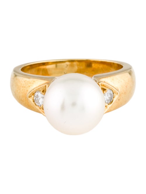 Ring 18K Pearl & Diamond Cocktail Ring