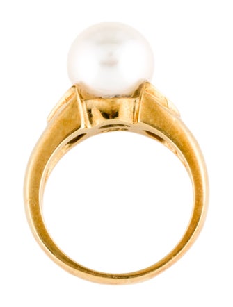 Ring 18K Pearl & Diamond Cocktail Ring