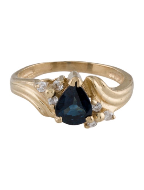 Ring 14K Sapphire & Diamond Cocktail Ring