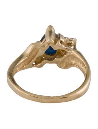 Ring 14K Sapphire & Diamond Cocktail Ring