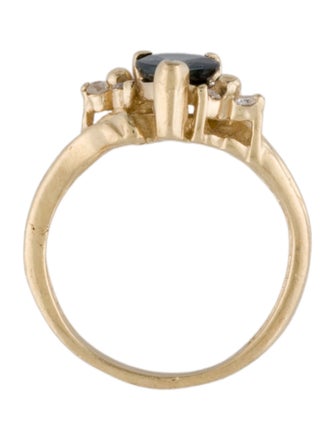 Ring 14K Sapphire & Diamond Cocktail Ring