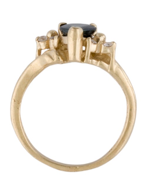 Ring 14K Sapphire & Diamond Cocktail Ring