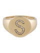 Ring 14K Diamond 'S' Signet Ring