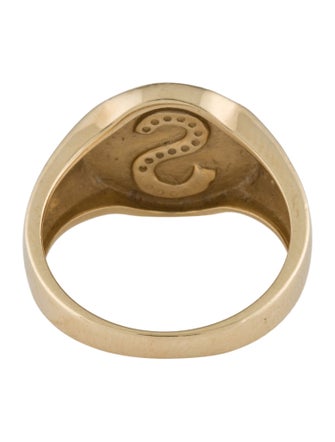 Ring 14K Diamond 'S' Signet Ring