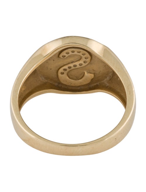 Ring 14K Diamond 'S' Signet Ring