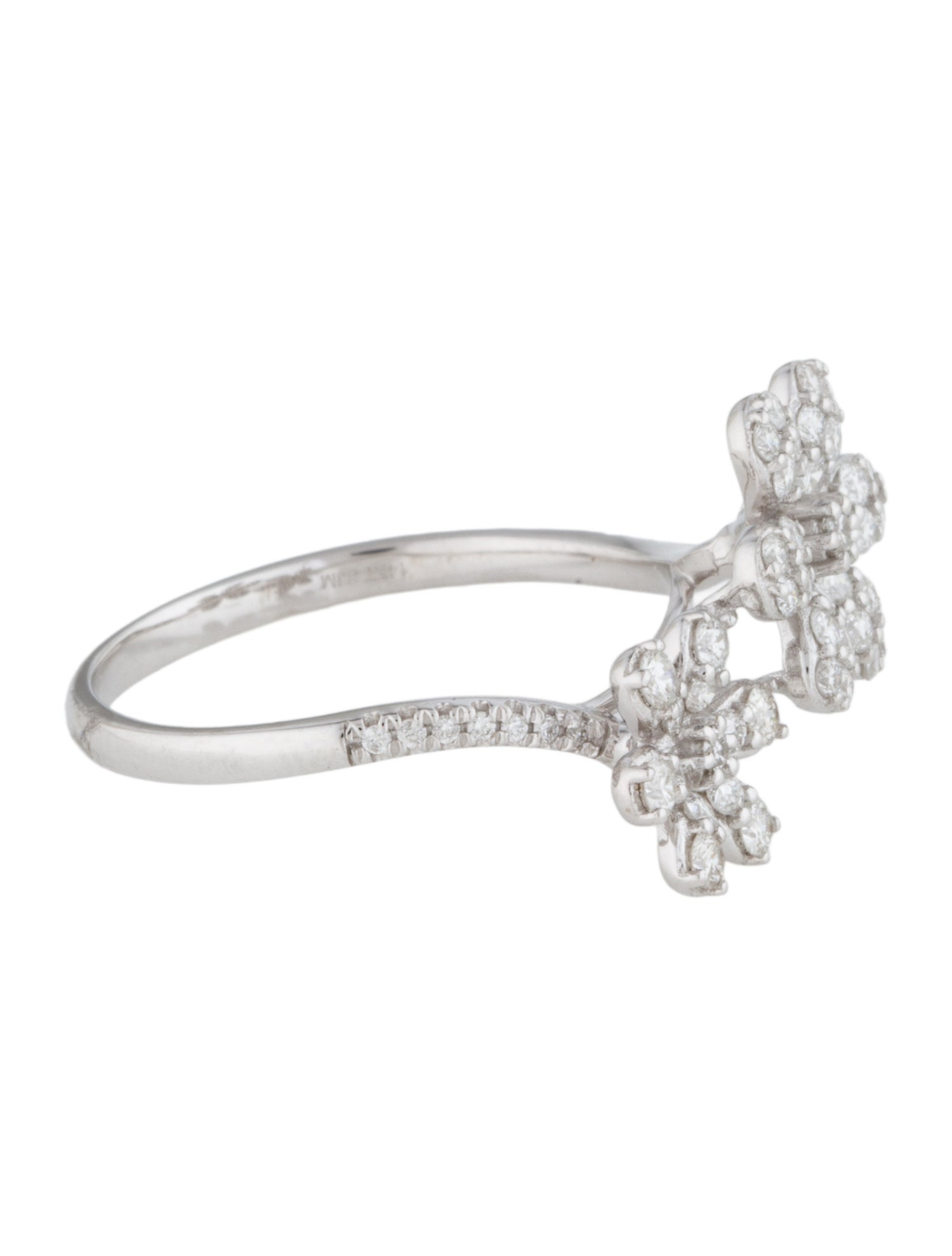 Ring 14K Diamond Flower Cocktail