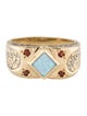 Ring 14K Opal & Garnet Cocktail Ring