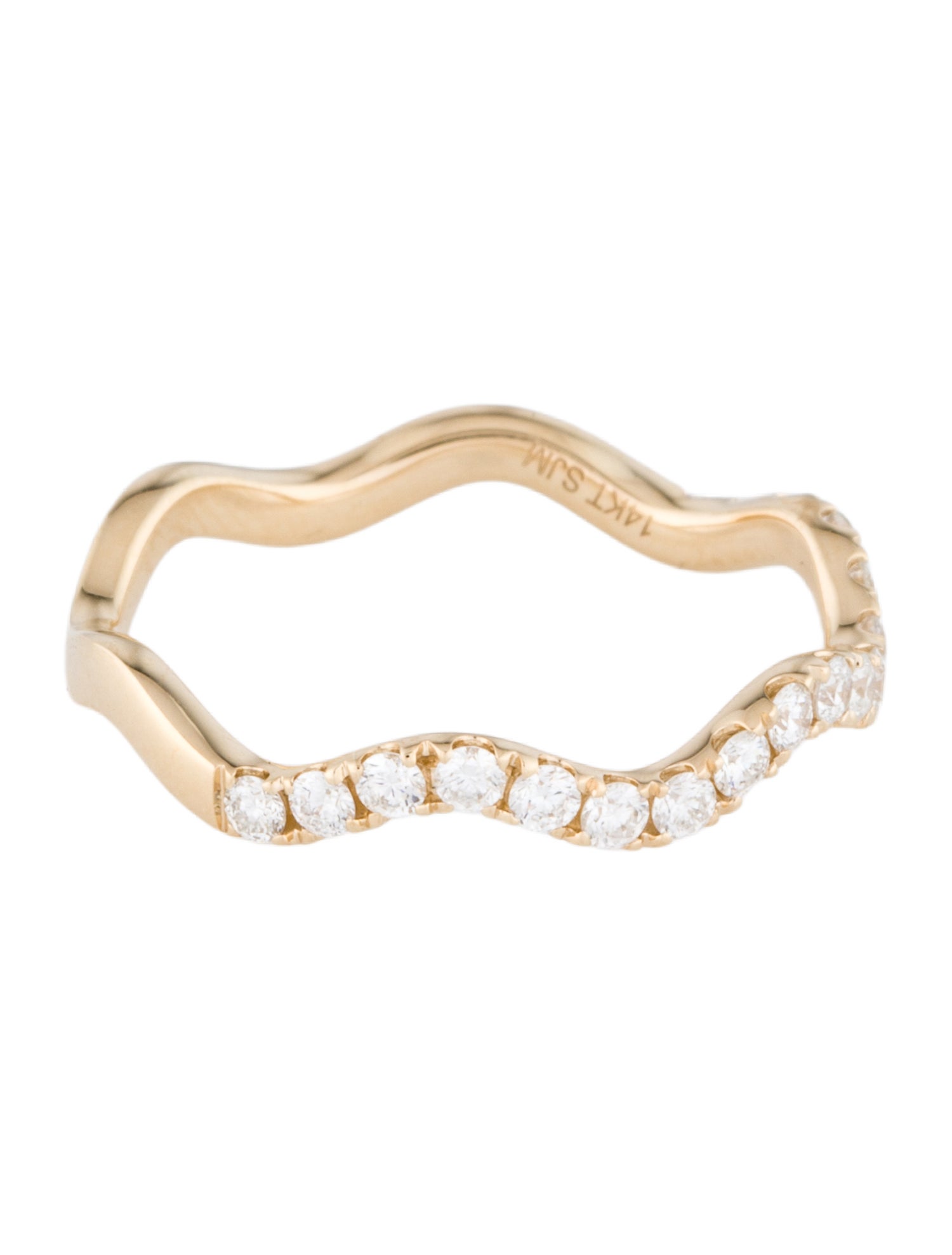 Ring 14K Diamond Wave