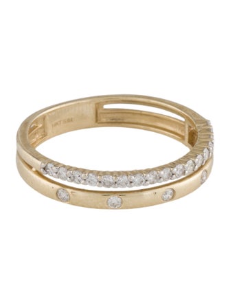 Ring 14K Diamond Double Row Band