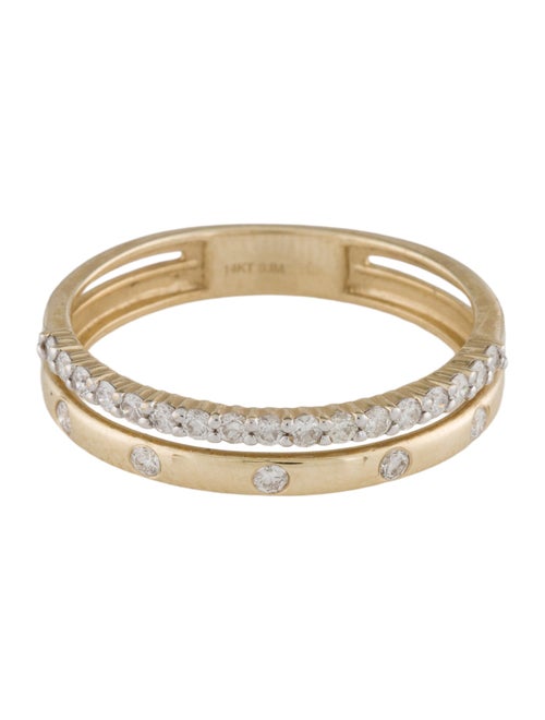 Ring 14K Diamond Double Row Band