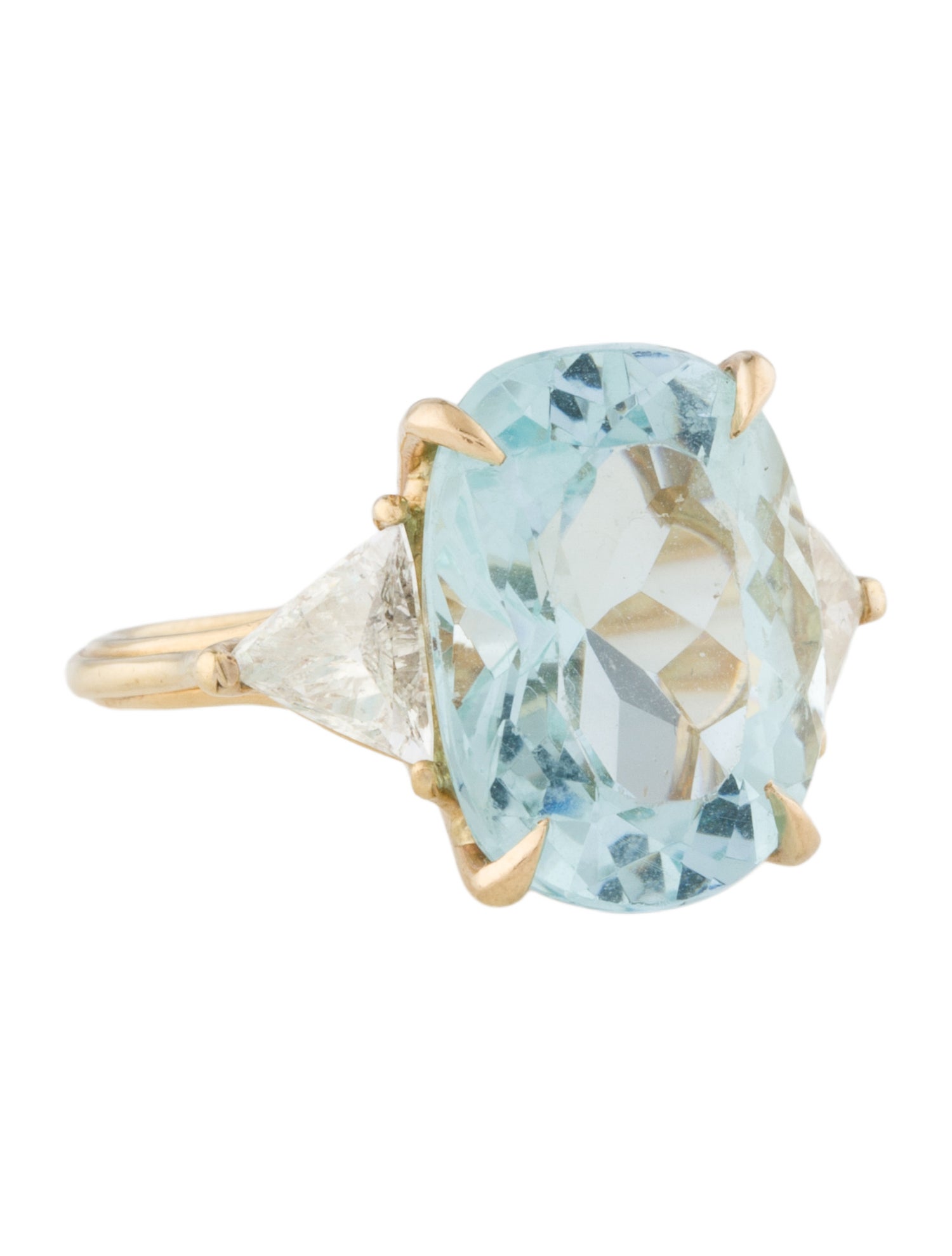 Ring 18K 8.96ct Aquamarine & Diamond Cocktail Ring