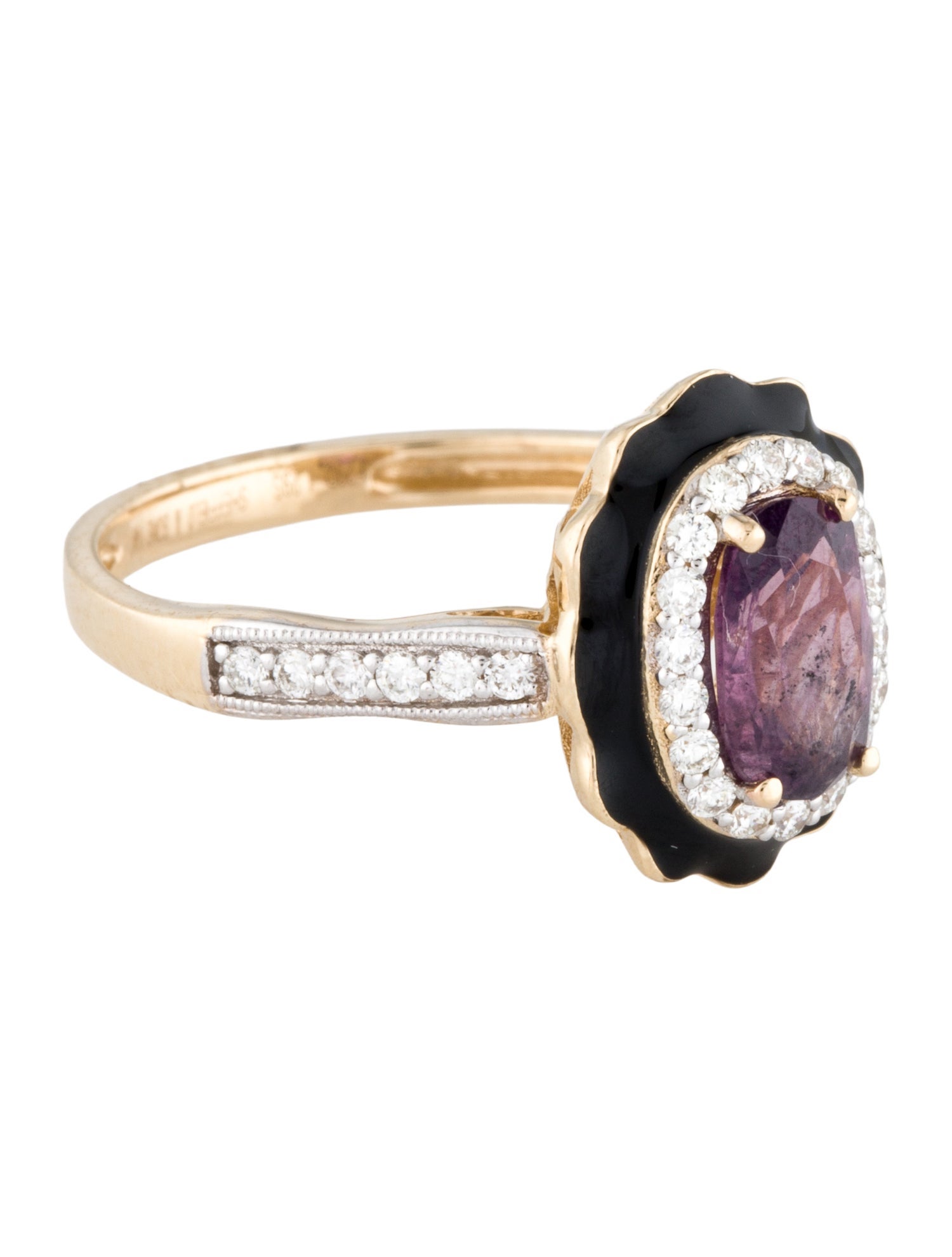 Ring Sheffield & Sons 14K 1.29ct Unheated Kashmir Sapphire & Diamond Cocktail