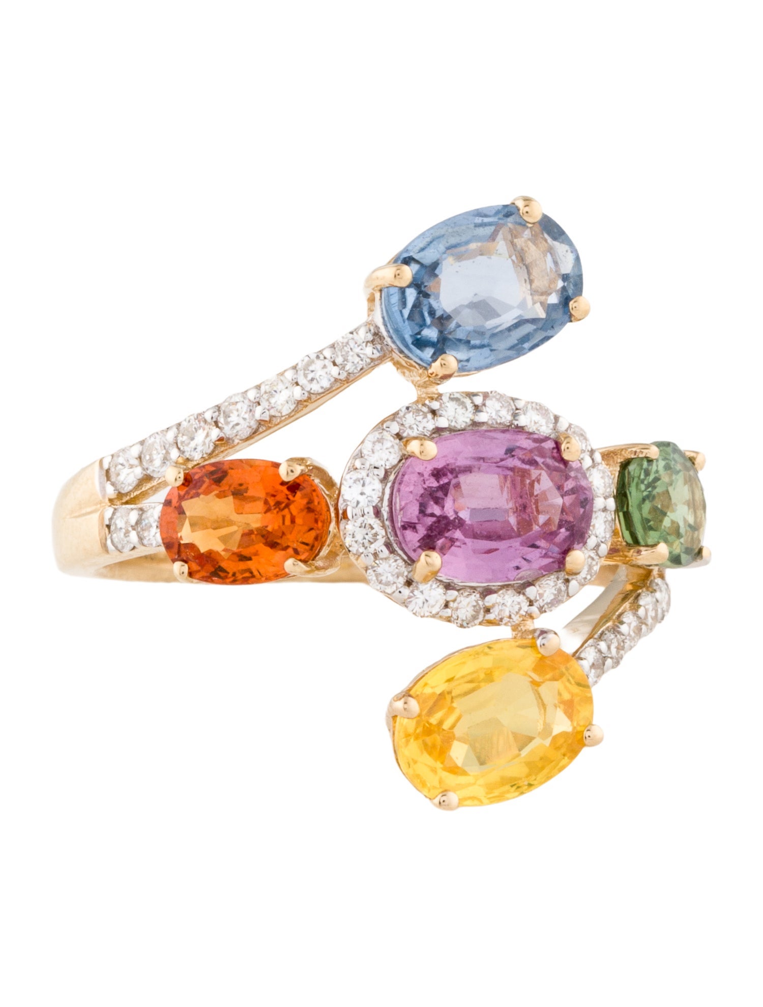 Ring 14K 4.58ctw Multi-Sapphire & Diamond Cocktail