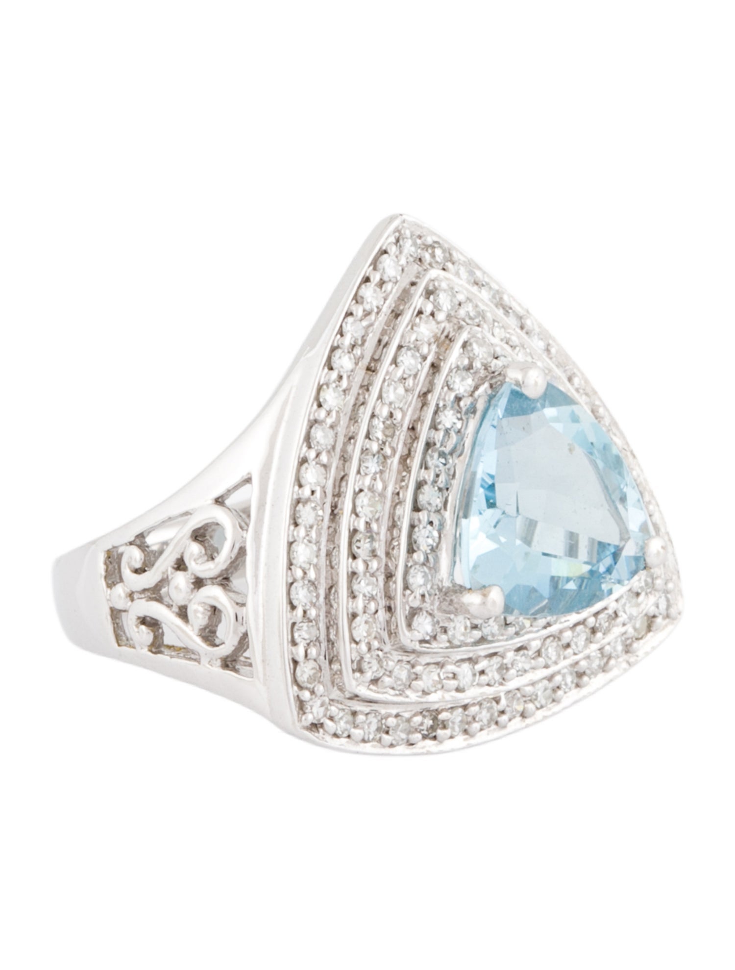 Ring 14K 2.68ct. Aquamarine & Diamond Cocktail