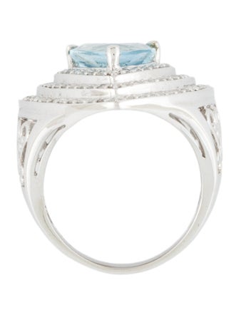 Ring 14K 2.68ct. Aquamarine & Diamond Cocktail Ring