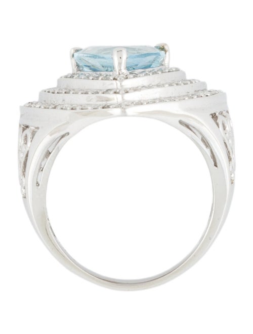 Ring 14K 2.68ct. Aquamarine & Diamond Cocktail Ring