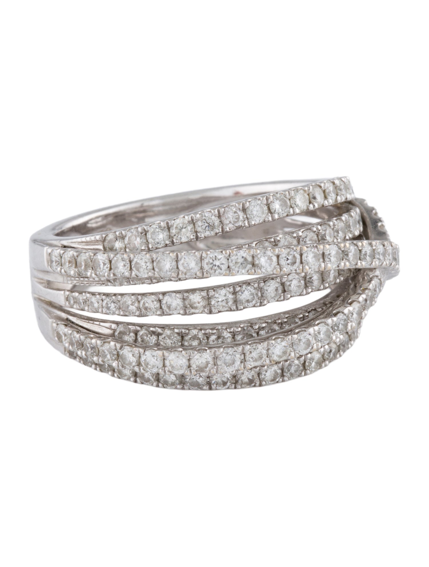 Ring 18K 1.30ctw Diamond Multirow Cocktail