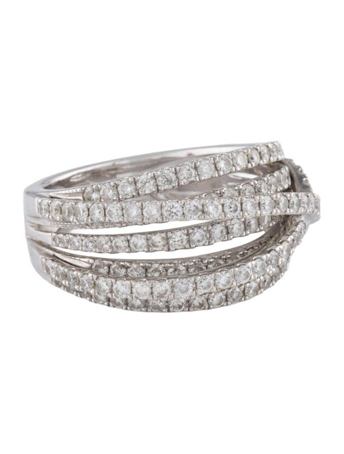 Ring 18K 1.30ctw Diamond Multirow Cocktail Ring