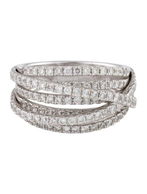 Ring 18K 1.30ctw Diamond Multirow Cocktail Ring
