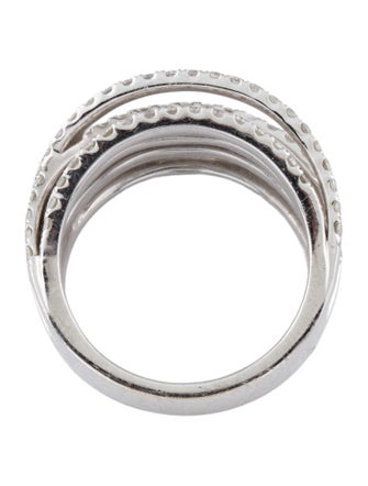 Ring 18K 1.30ctw Diamond Multirow Cocktail Ring