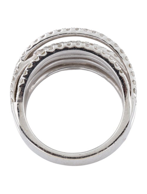 Ring 18K 1.30ctw Diamond Multirow Cocktail Ring