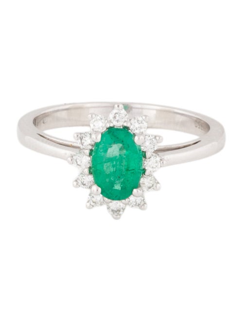 Ring 18K Emerald & Diamond Cocktail Ring
