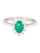 Ring 18K Emerald & Diamond Cocktail Ring