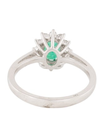 Ring 18K Emerald & Diamond Cocktail Ring