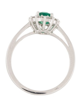 Ring 18K Emerald & Diamond Cocktail Ring