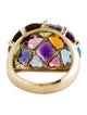 Ring 18K Multistone & Diamond Dome Cocktail Ring