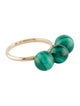 Ring 14K Malachite Beaded Ring