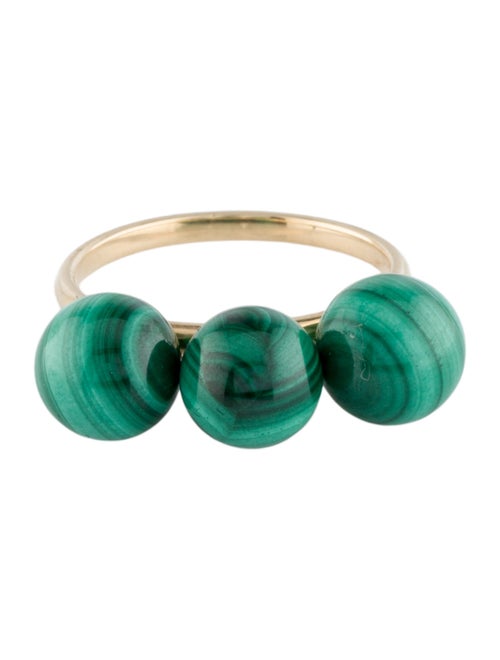 Ring 14K Malachite Beaded Ring