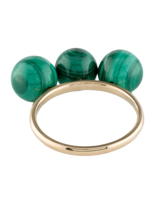 Ring 14K Malachite Beaded Ring