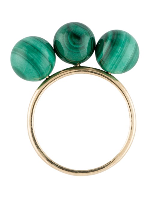Ring 14K Malachite Beaded Ring