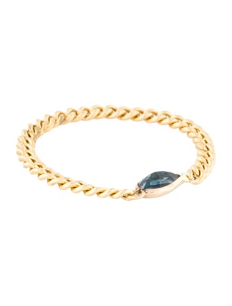 Ring 14K Sapphire Flexible Chain Ring