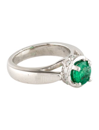 Ring Platinum Emerald & Diamond Cocktail Ring