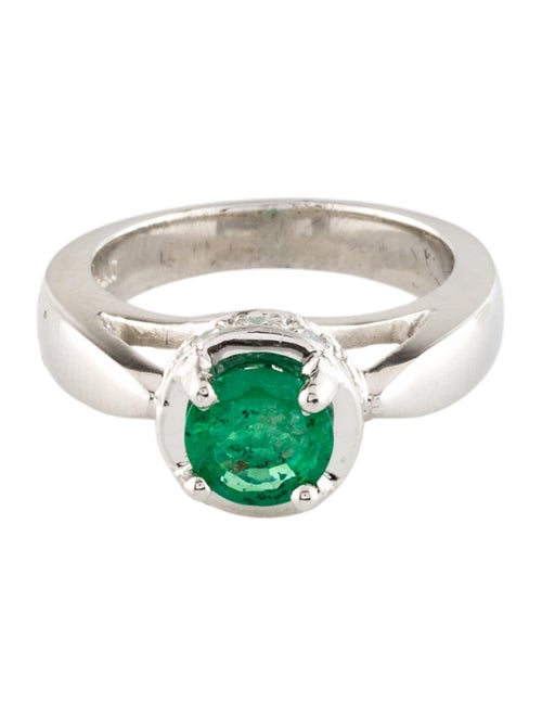 Ring Platinum Emerald & Diamond Cocktail Ring