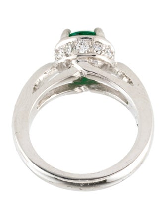 Ring Platinum Emerald & Diamond Cocktail Ring