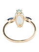 Ring 14K 1.51ct Aquamarine & Sapphire Cocktail Ring