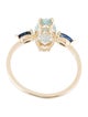 Ring 14K 1.51ct Aquamarine & Sapphire Cocktail Ring