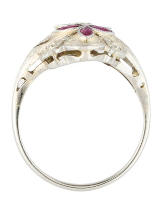 Ring 18K Ruby & Diamond Cocktail Ring