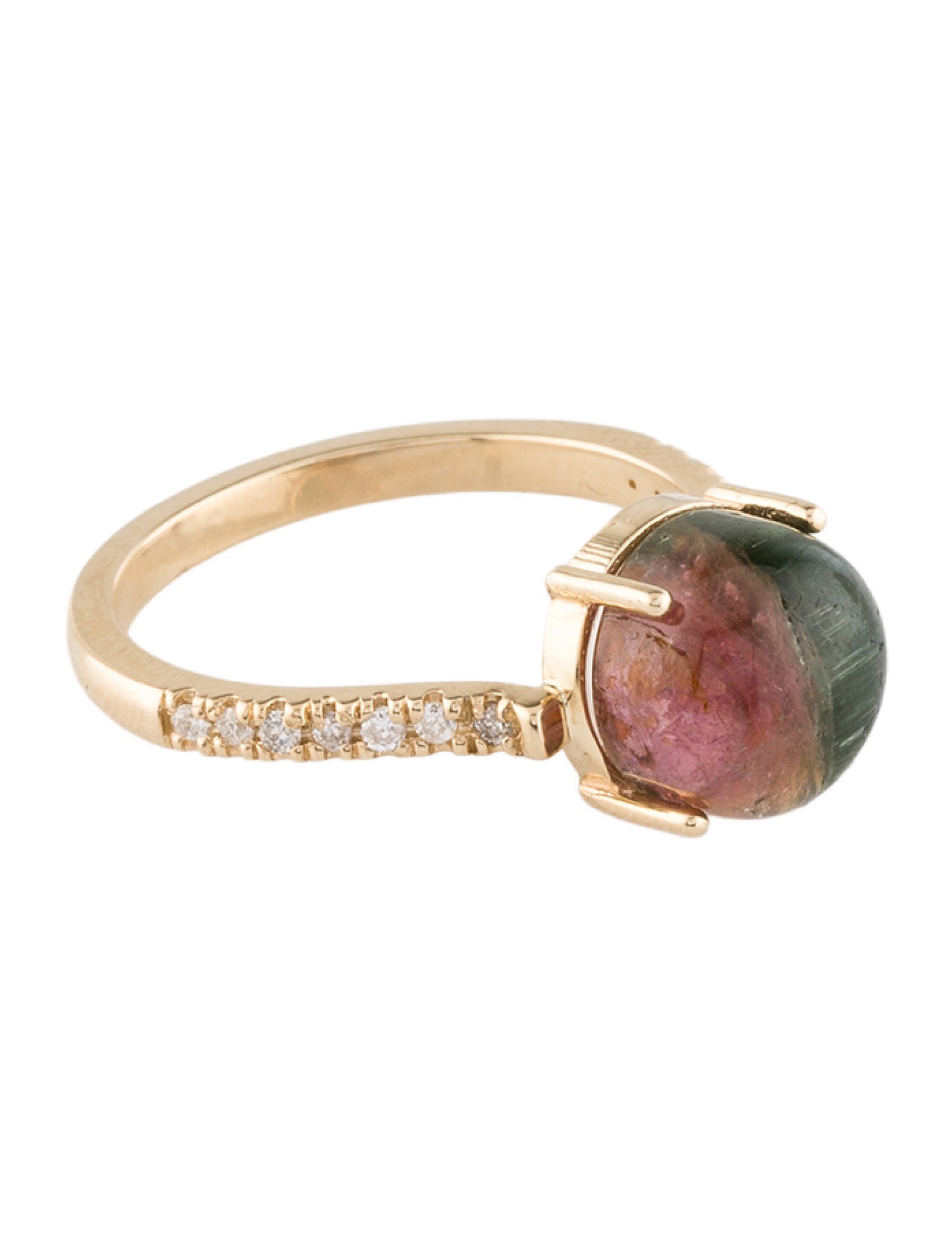 Ring 14K Tourmaline & Diamond Cocktail